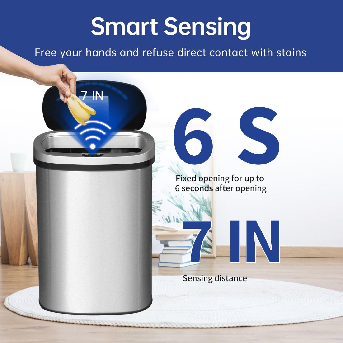 13 Gallon Touchless Trash Can with Odor Control