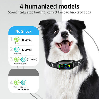 Rechargeable Smart Dog Bark Collar, Anti-Barking Training for All Sizes