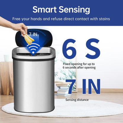 13 Gallon Touchless Trash Can with Odor Control