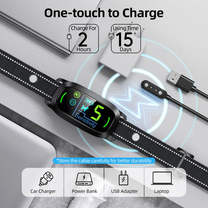 Rechargeable Smart Dog Bark Collar, Anti-Barking Training for All Sizes